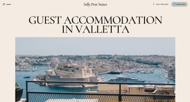 Screenshot of Sally Port Suites - Created a booking website for boutique apartments, integrating a booking system and focusing on SEO